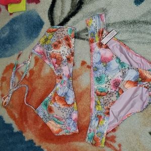 Pink floral Size Medium Victoria's Secret bikini